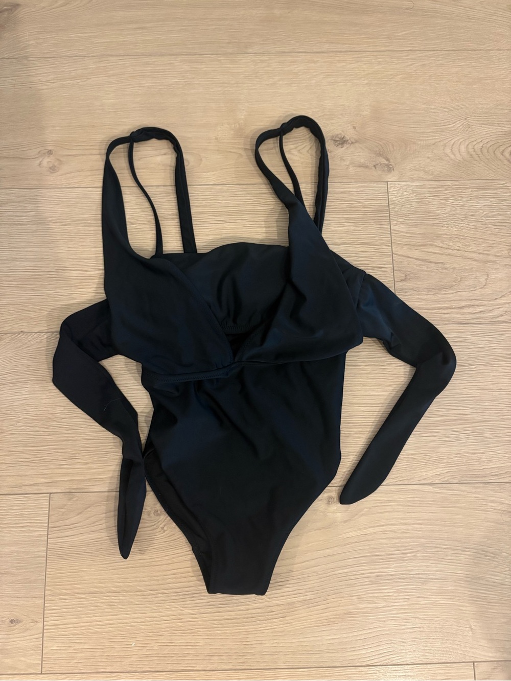 Aerie black one-piece with cutouts